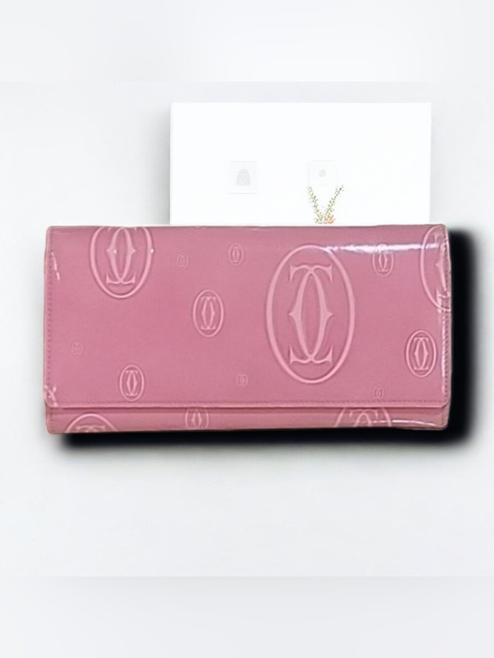 Cartier Pink Patent Leather Happy Birthday Continental Wallet Authentic - Picture 2 of 13